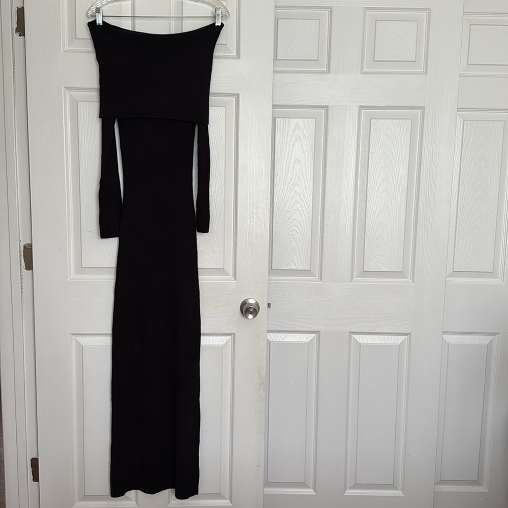 Rumored Black Off-Shoulder Maxi Dress